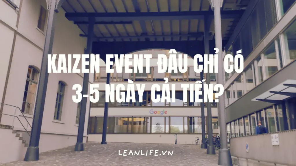 Hình ảnh tòa nhà Google với dòng chữ về Kaizen event